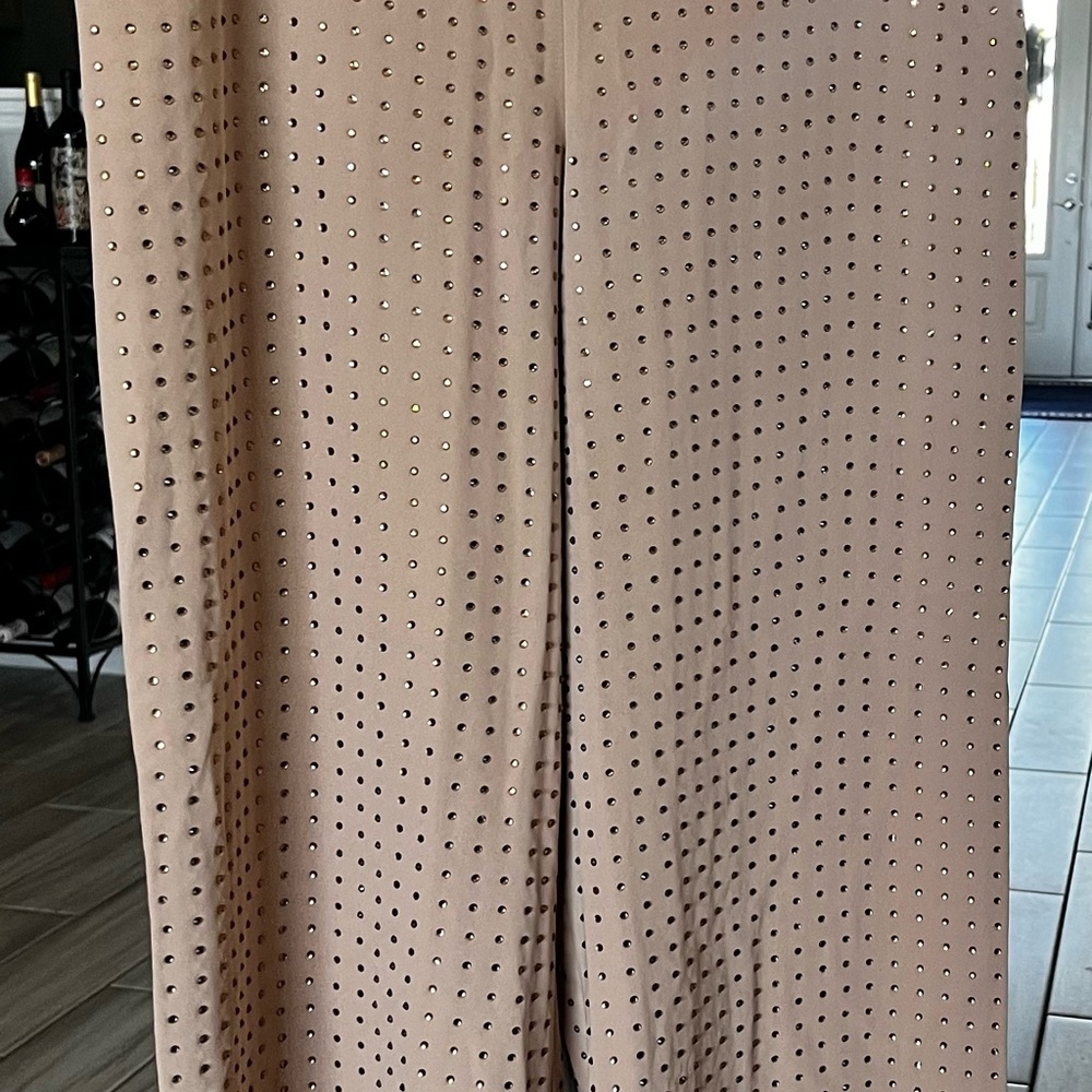 Express Tan Wide Leg Eyelet Pants